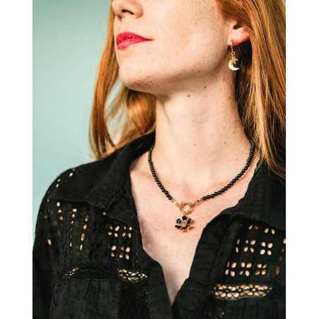 Collar Obsidiana Flor Negra