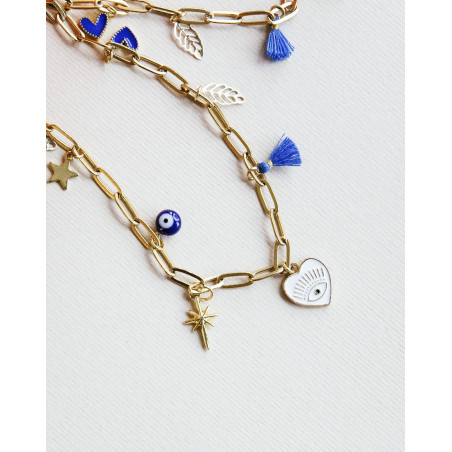 Collar Choker Charms Corazón Blanco