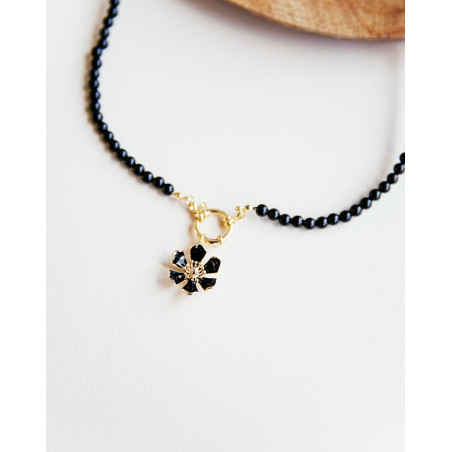 Collar Obsidiana Flor Negra