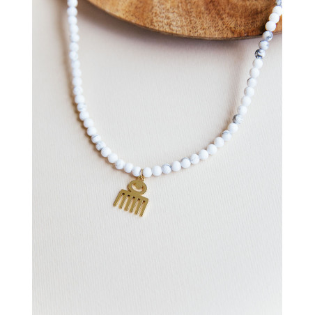 Collar Howlita Adinkra Duafe