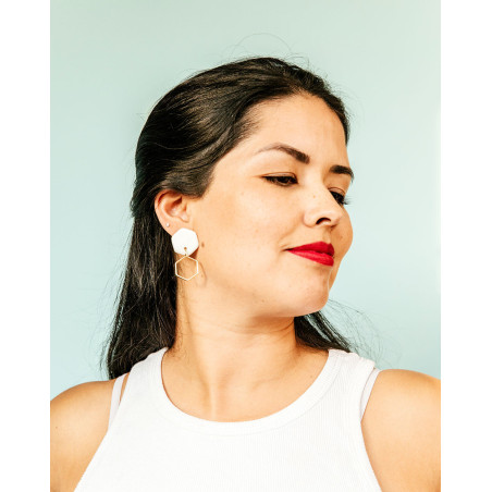 Aros Octavia Cerámica Blanca
