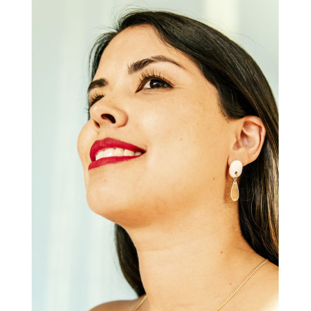 Aros Lágrima Cerámica Blanca