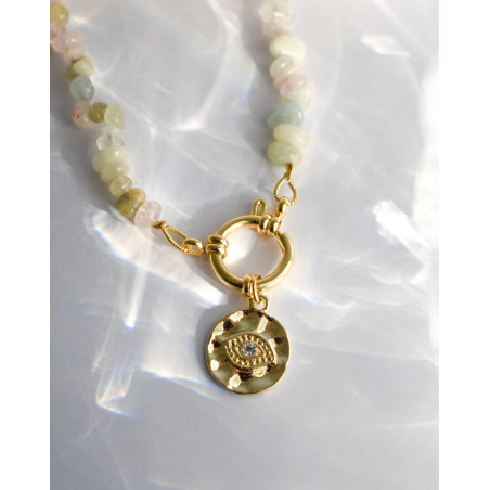 Collar Piedras Morganita y Ojo Protector